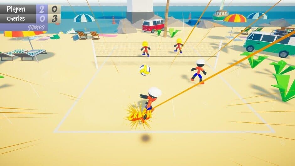 Скриншот 3 из Stickman Beach Volleyball Deluxe