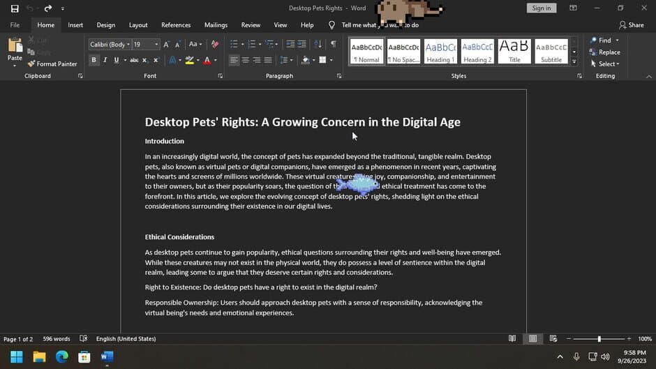 Скриншот 2 из Desktop Pet Project