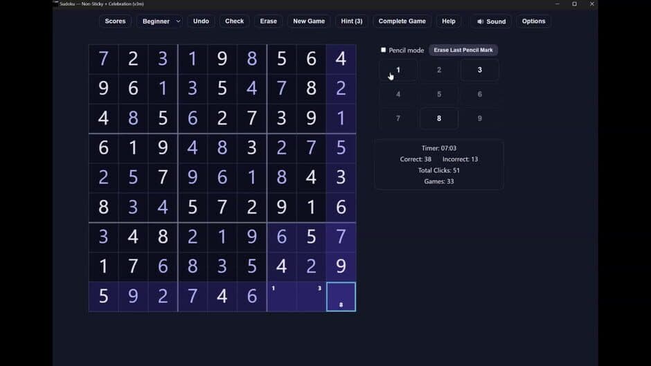 Скриншот 6 из Sudoku Challenge Pro