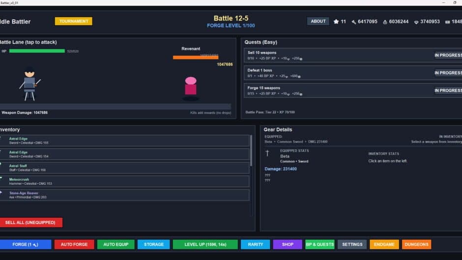 Скриншот 1 из Idle Battler