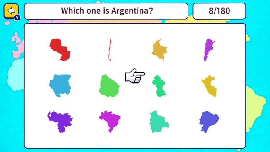 Скриншот 2 из Geo Brain Boost! World Map Silhouette Quiz