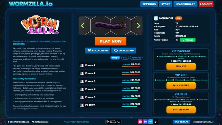 Скриншот 1 из wormzilla.io