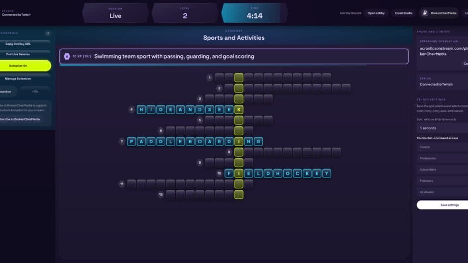 Скриншот 2 из Acrostics on Stream
