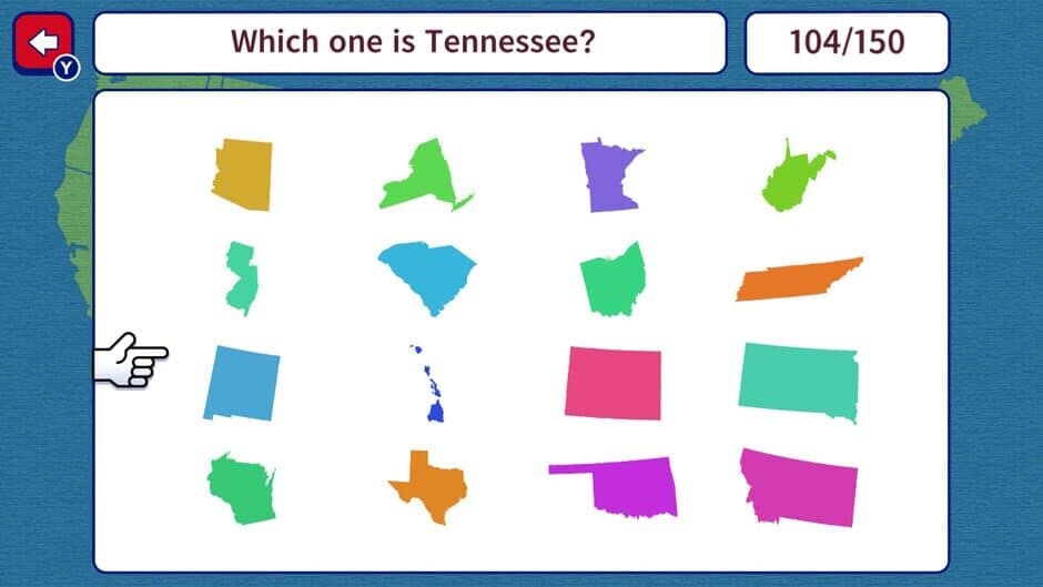 Скриншот 3 из Geo Brain Boost! 50 U.S. States Silhouette Quiz