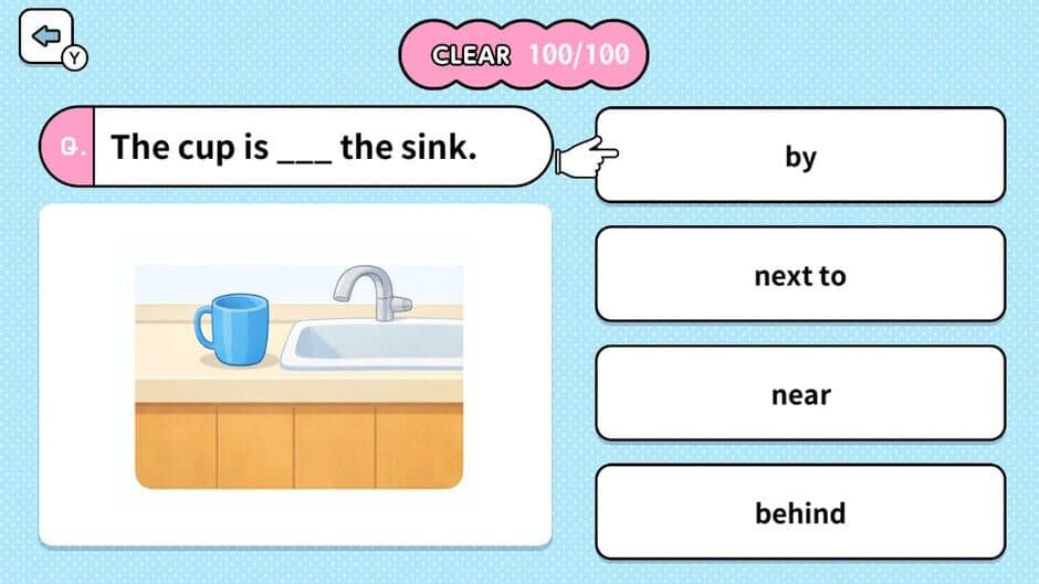 Скриншот 3 из Learn with Illustrations! English Prepositions 4-Choice Quiz