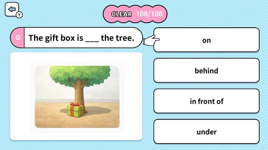 Скриншот 6 из Learn with Illustrations! English Prepositions 4-Choice Quiz