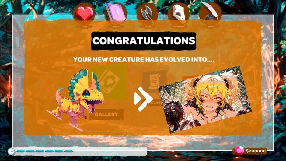 Скриншот 3 из Dino Evolution: Catch Dinosaurs and Raise Anime Primeval Girls