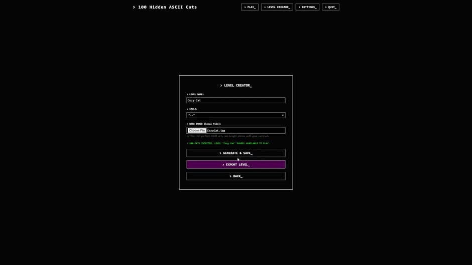 Скриншот 7 из 100 Hidden ASCII Cats