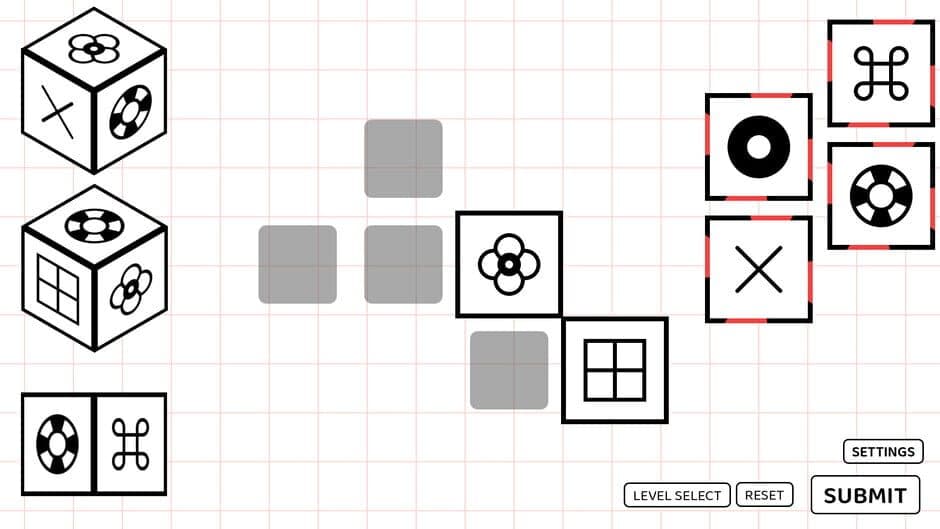 Скриншот 1 из A Puzzle Game where you Fold Dice