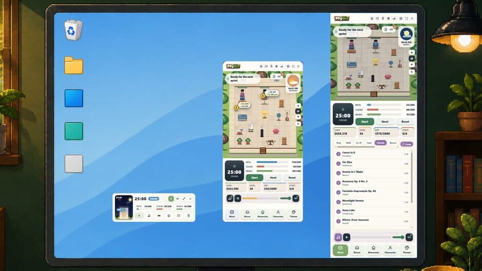Скриншот 3 из MyBiz: Pomodoro Desk Tycoon