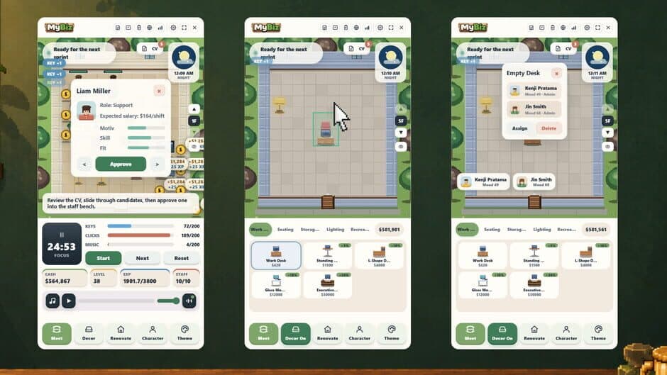 Скриншот 5 из MyBiz: Pomodoro Desk Tycoon