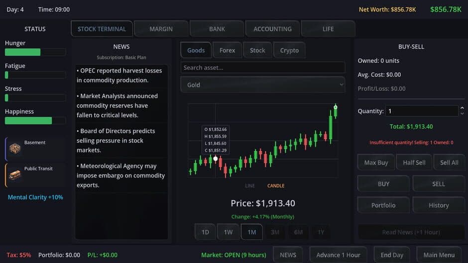 Скриншот 2 из Neo Capitalist: Stock Market Survival Simulator