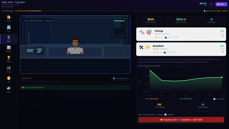 Скриншот 4 из App Developer Tycoon