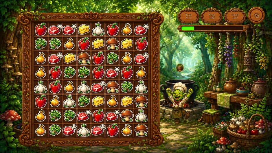 Скриншот 1 из Goblin and Recipes: Match-3 Adventure