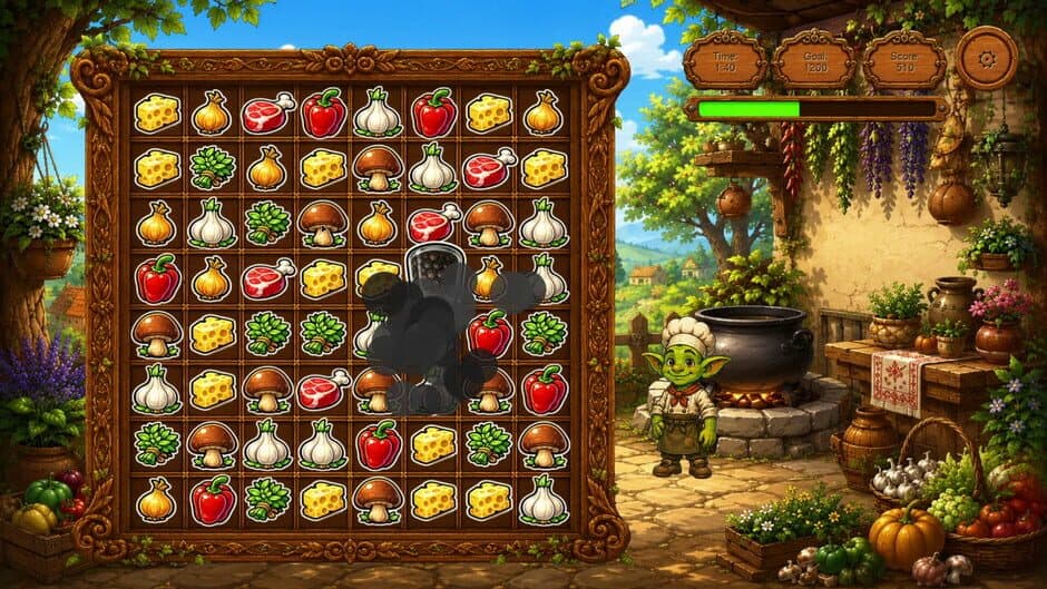 Скриншот 5 из Goblin and Recipes: Match-3 Adventure