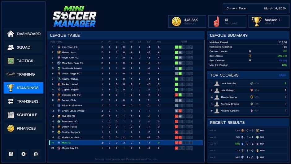 Скриншот 6 из Mini Soccer Manager