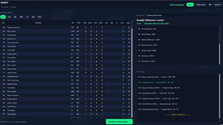 Скриншот 6 из ReDraft: The Fantasy Football Simulator