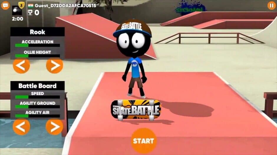 Скриншот 1 из Stickman Skate Battle