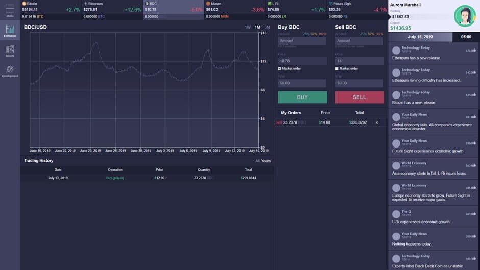 Скриншот 3 из Cryptofall: Investor simulator
