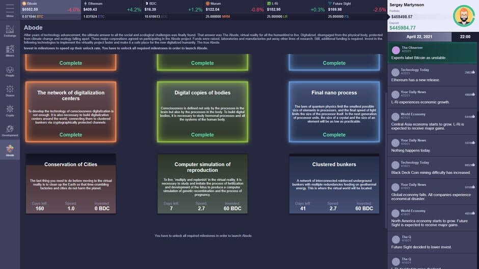 Скриншот 2 из Cryptofall: Investor simulator