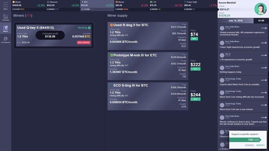 Скриншот 5 из Cryptofall: Investor simulator