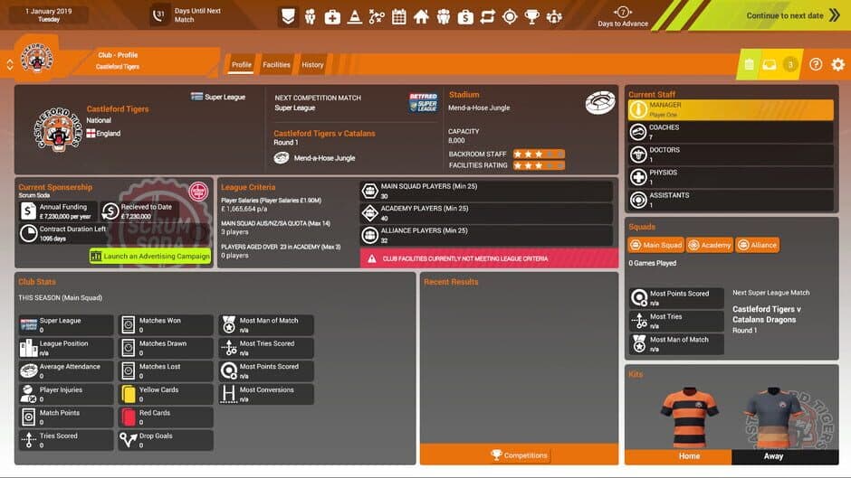 Скриншот 1 из Rugby League Team Manager 3