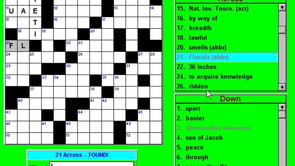 Скриншот 1 из Crosswords & More for Windows
