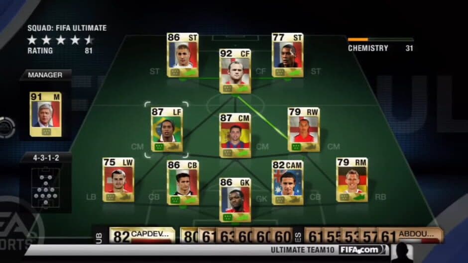 Скриншот 1 из FIFA 10: Ultimate Team