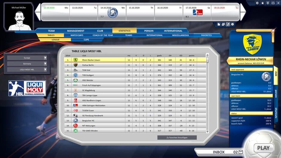 Скриншот 2 из Handball Manager 2021