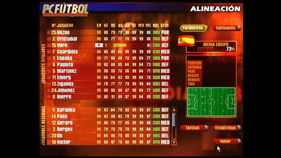 Скриншот 1 из PC Fútbol Selección Española '98