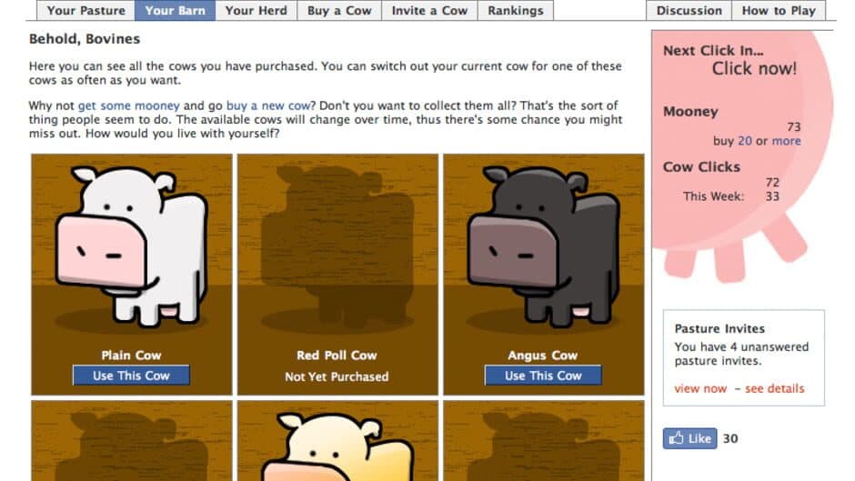 Скриншот 2 из Cow Clicker