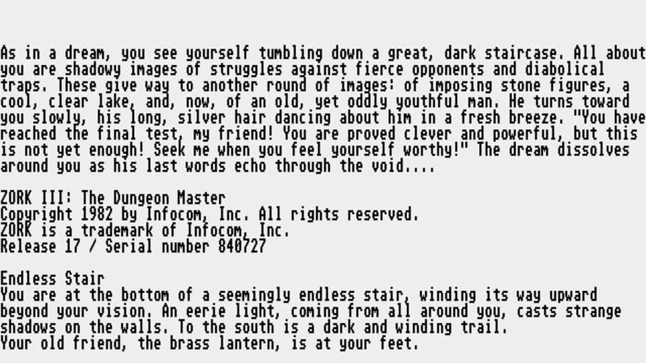 Скриншот 1 из Zork III: The Dungeon Master