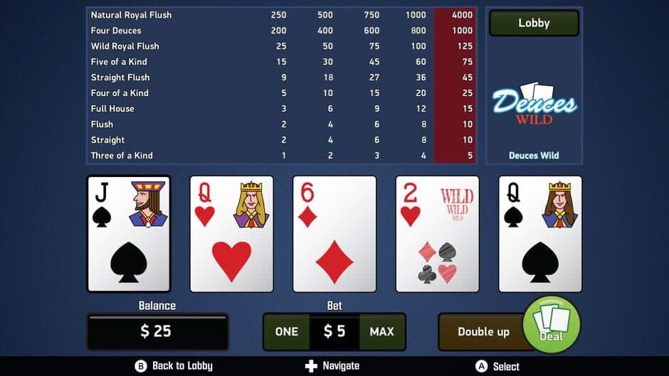Скриншот 1 из Deuces Wild: Video Poker