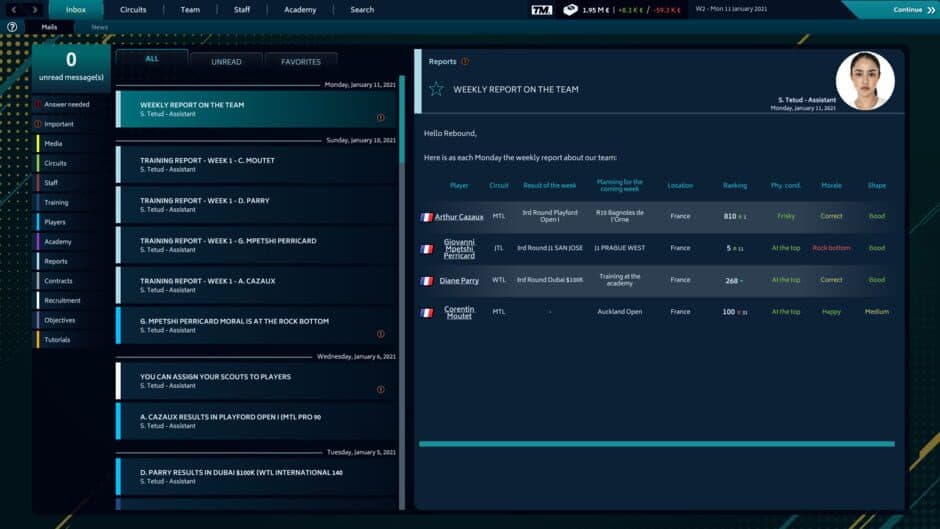 Скриншот 1 из Tennis Manager 2021