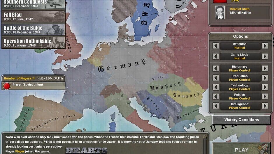 Скриншот 1 из Hearts of Iron III: For the Motherland