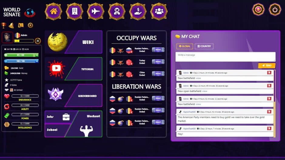 Скриншот 1 из World Senate Game - Free Online Multiplayer Game
