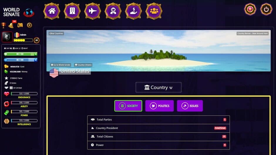 Скриншот 11 из World Senate Game - Free Online Multiplayer Game