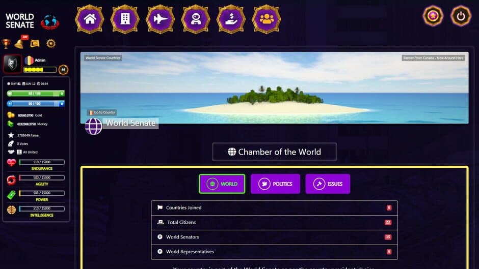 Скриншот 12 из World Senate Game - Free Online Multiplayer Game