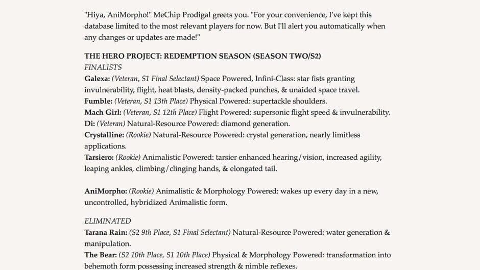Скриншот 1 из The Hero Project: Open Season - Prodigal's Database for Powereds