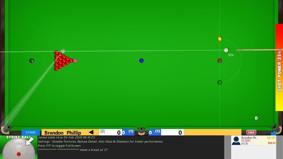 Скриншот 1 из Flash Snooker Game