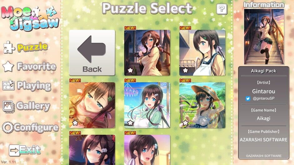 Скриншот 2 из Moe Jigsaw: Aikagi Pack