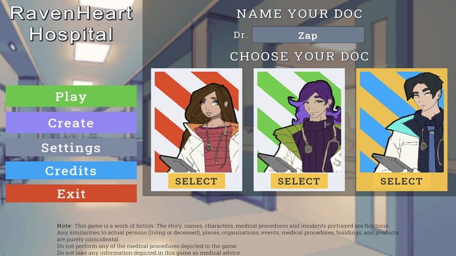 Скриншот 6 из RavenHeart Hospital: A Medical Visual Novel