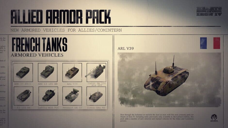 Скриншот 1 из Hearts of Iron IV: Allied Armor Pack