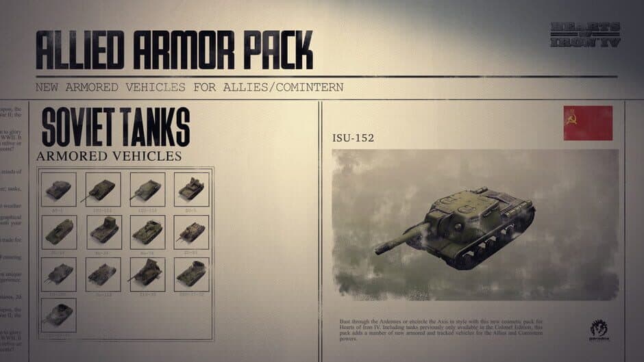 Скриншот 2 из Hearts of Iron IV: Allied Armor Pack