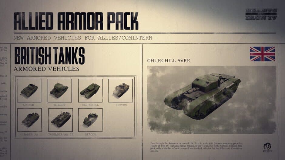 Скриншот 3 из Hearts of Iron IV: Allied Armor Pack