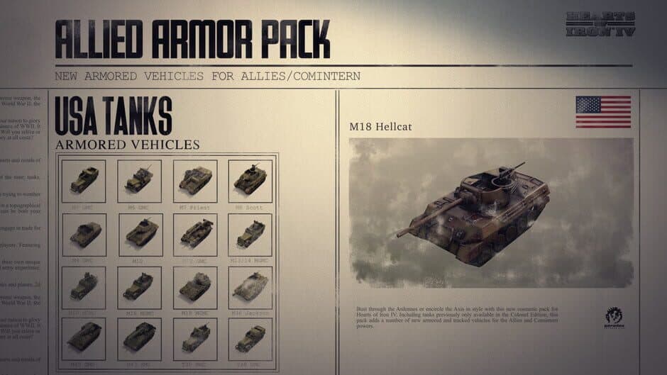 Скриншот 4 из Hearts of Iron IV: Allied Armor Pack