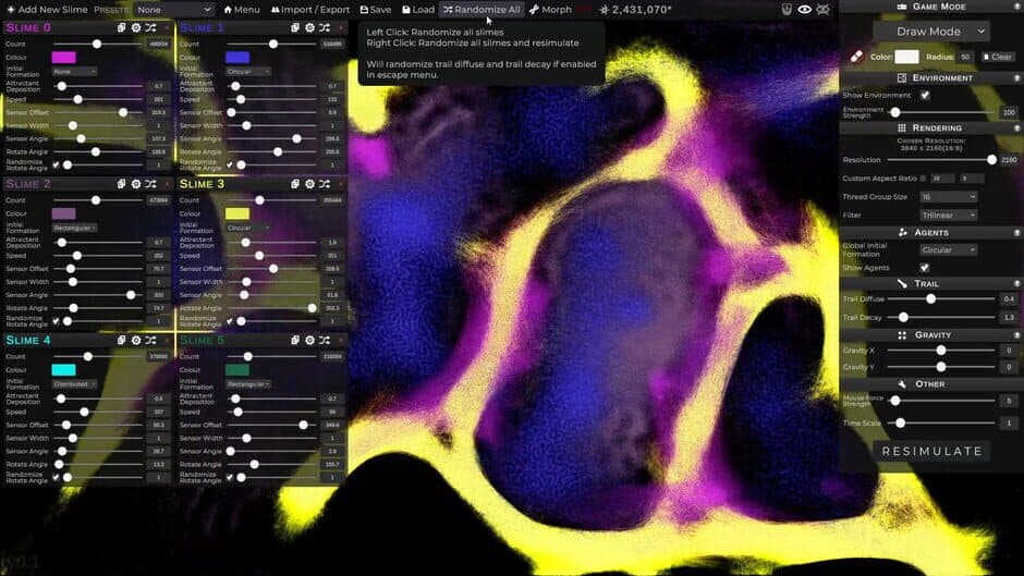 Скриншот 4 из Physarum: Slime Mold Simulator