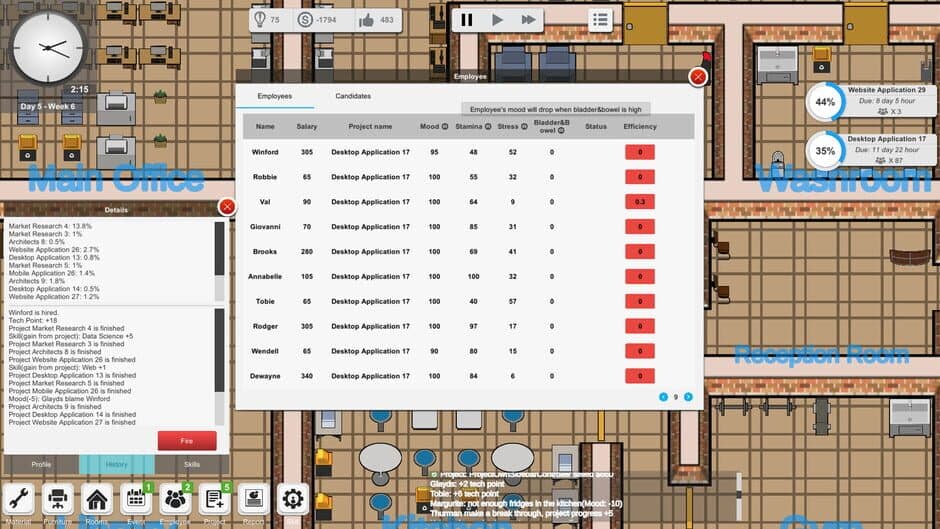 Скриншот 3 из Outsourcing: IT company simulator