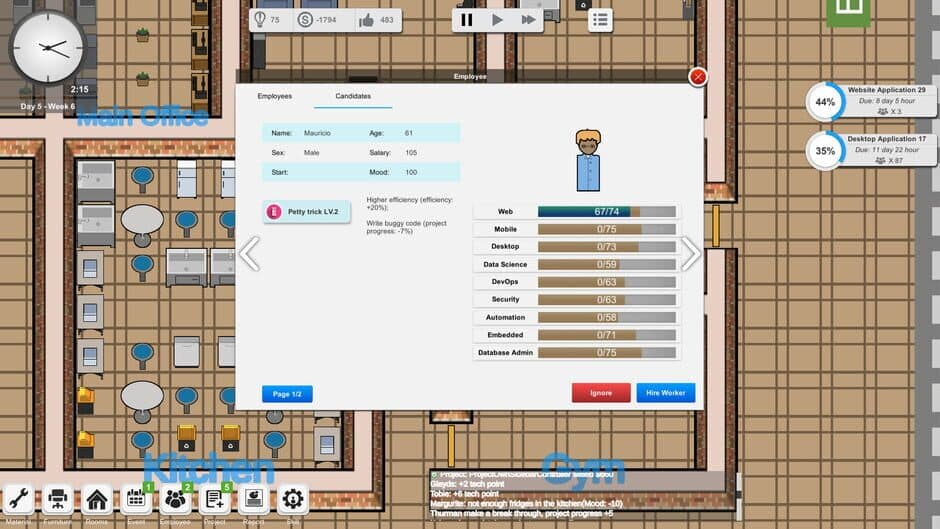 Скриншот 5 из Outsourcing: IT company simulator
