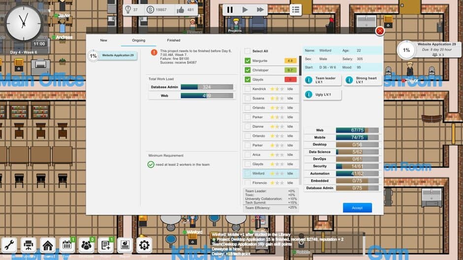 Скриншот 6 из Outsourcing: IT company simulator